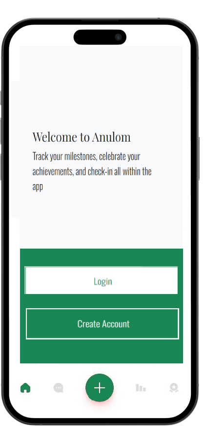 Anulom mobile app shown on a smartphone