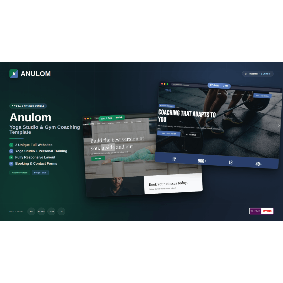 Yoga & Gym HTML Templates anulom forge